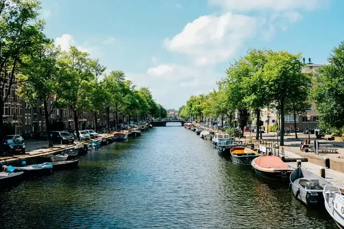 river amsterdam in netherlands