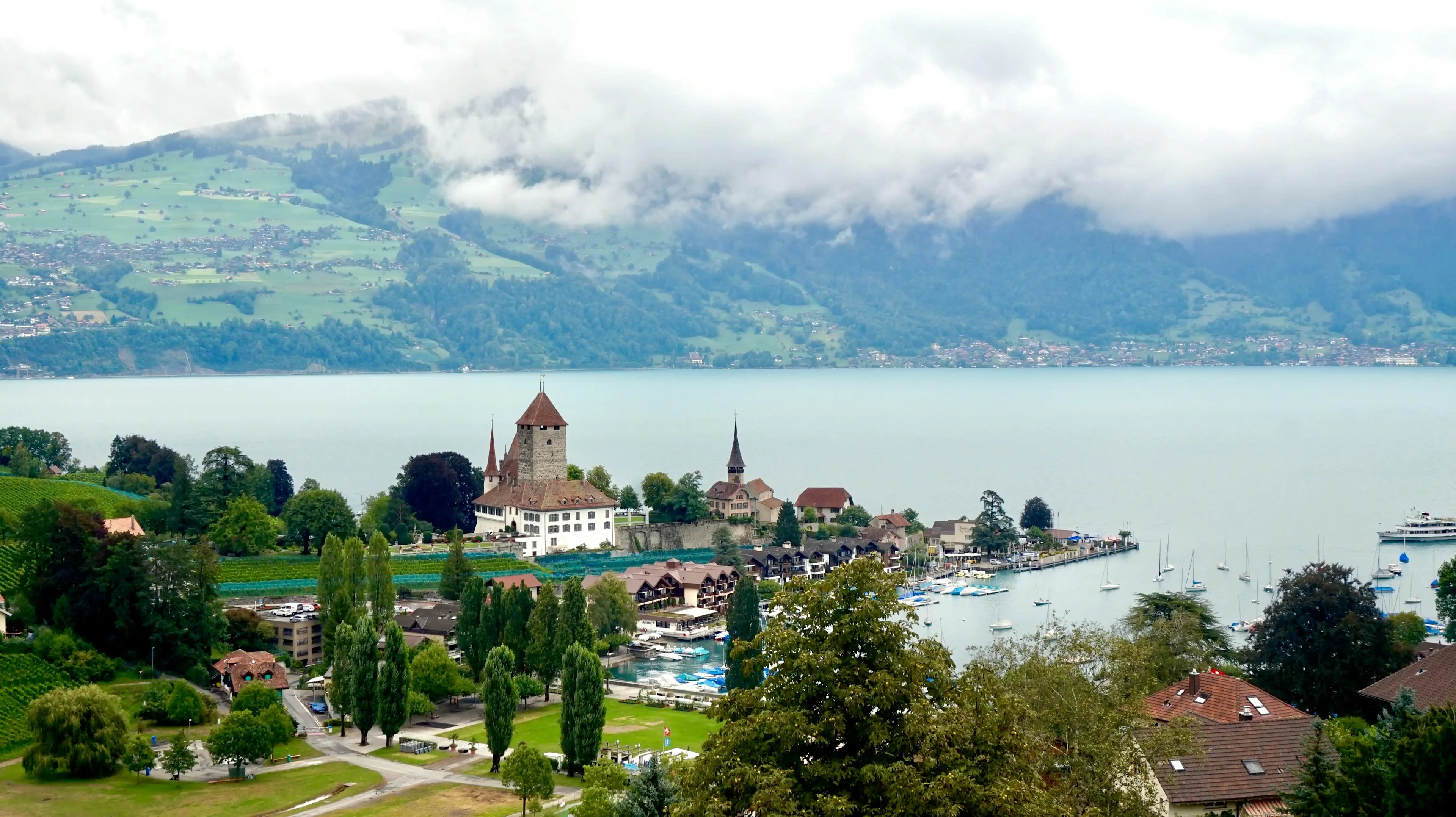 The scenery of Switzerland's mountains, villages, and lakes