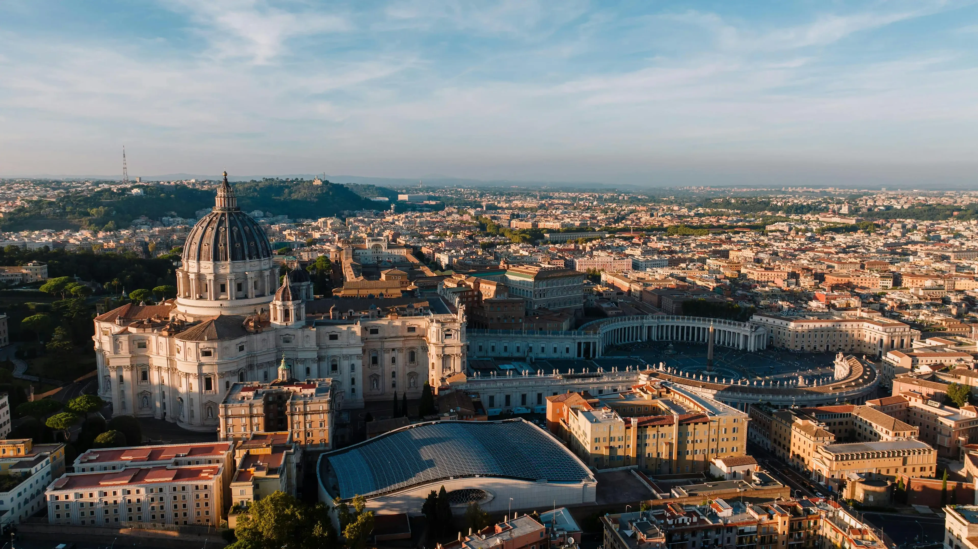 The view of the city of Rome in Italy