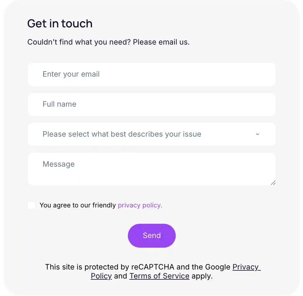 Roamless contact form