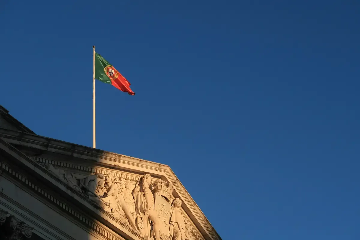 Portuguese flag on a historic building