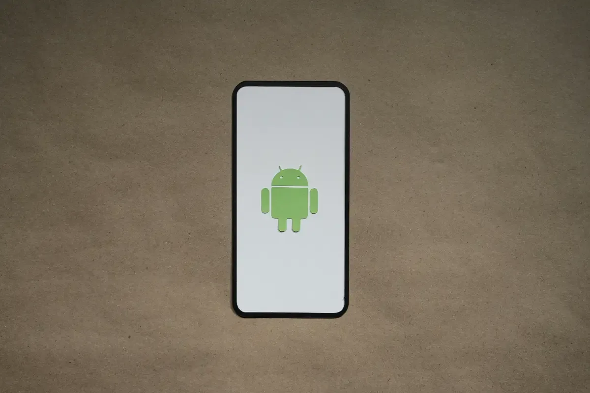 A smartphone showing the Android logo