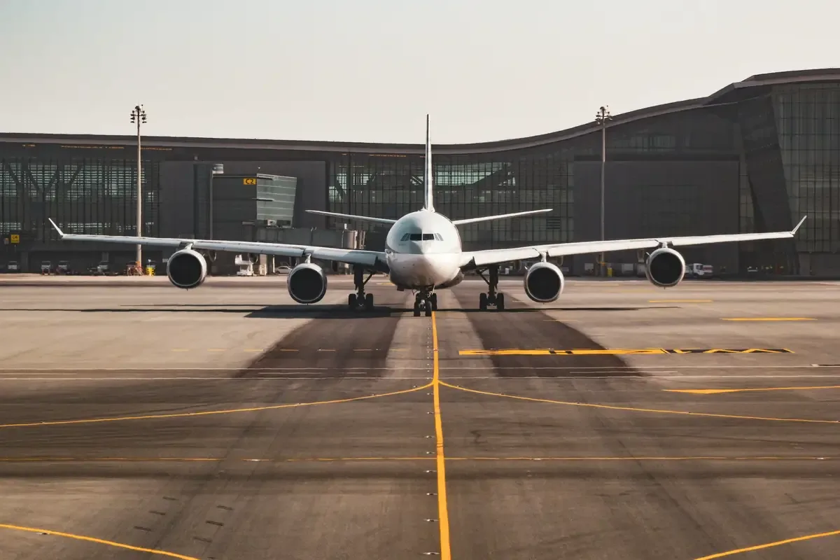 an airplane on runway