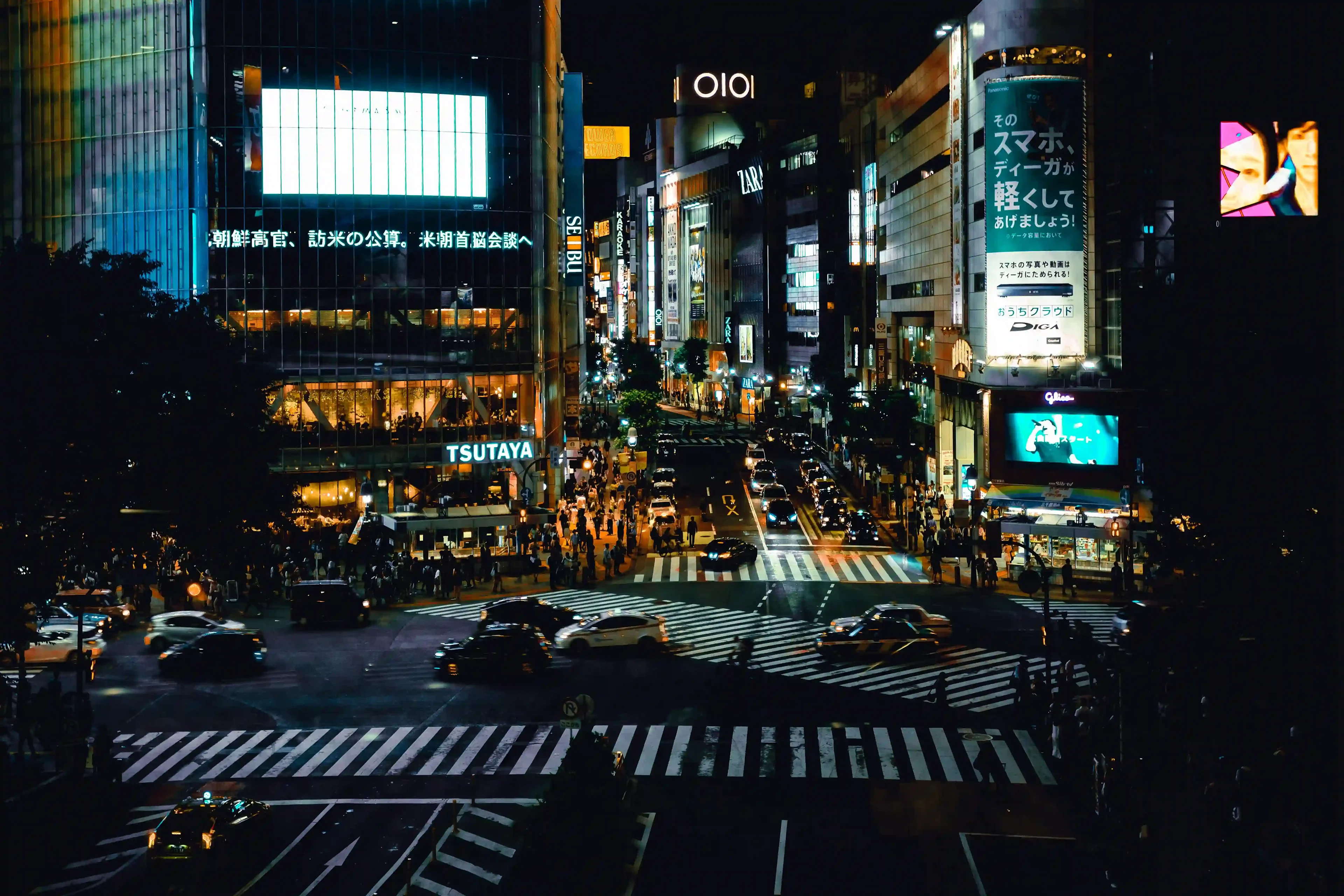 a view of shibuya crossing