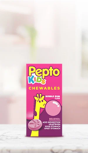 Pepto kids chewables package.