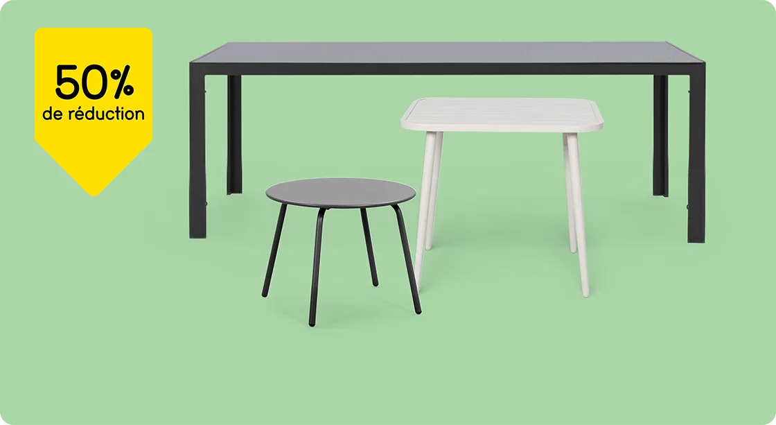 Toutes les tables de jardin 50% de réduction
