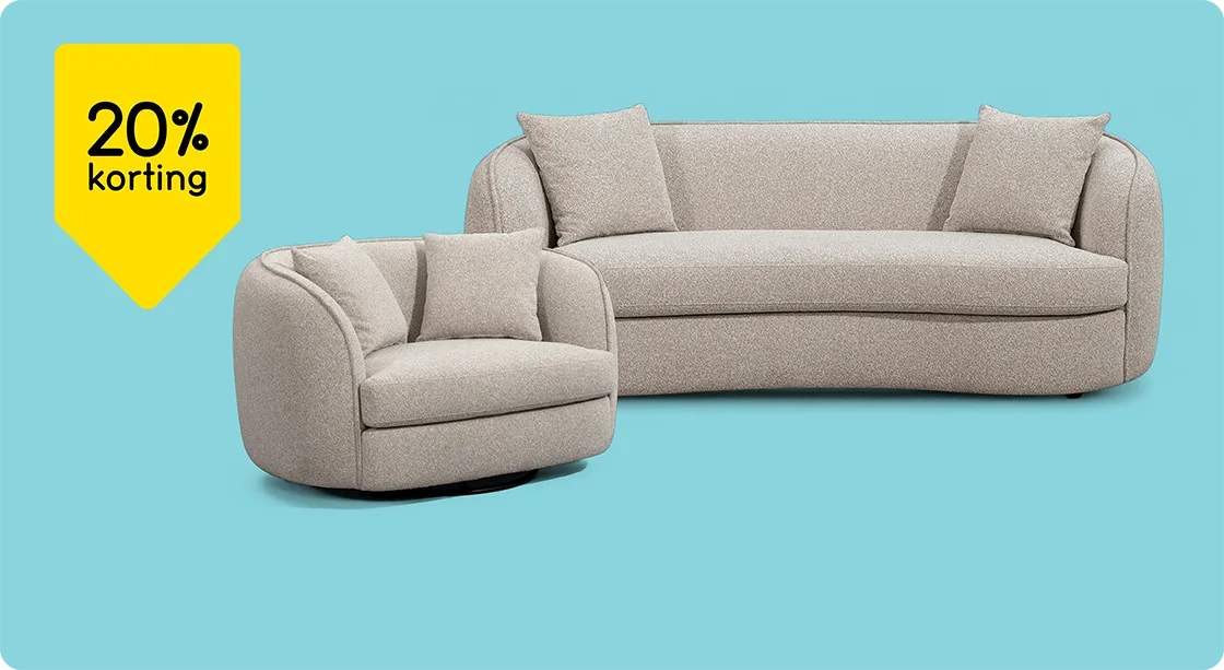 Bank en loveseat Enzio 20% korting