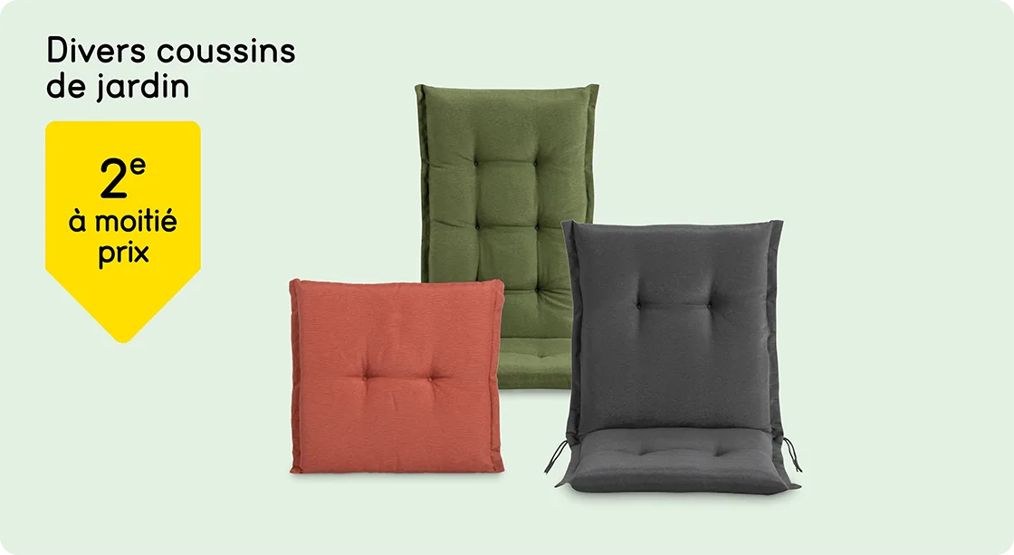 Divers coussins de jardin 2e à moitié prix*