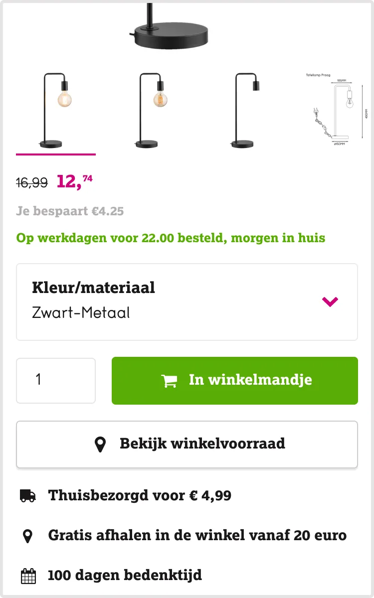 Banner winkelvoorraad stap 1