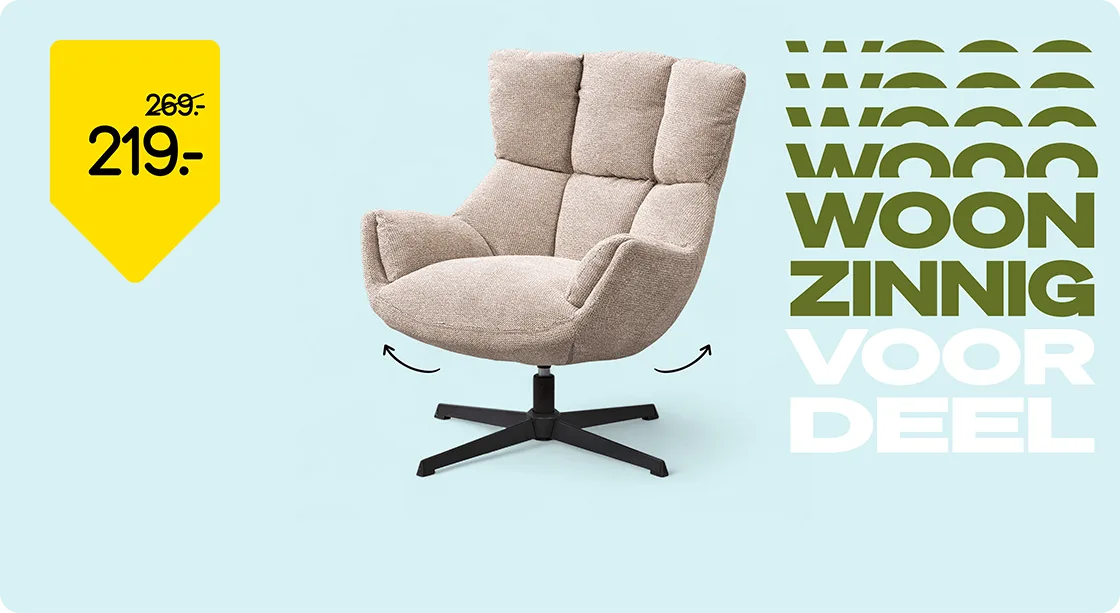Fauteuil Hidde van 269.- voor 219.-