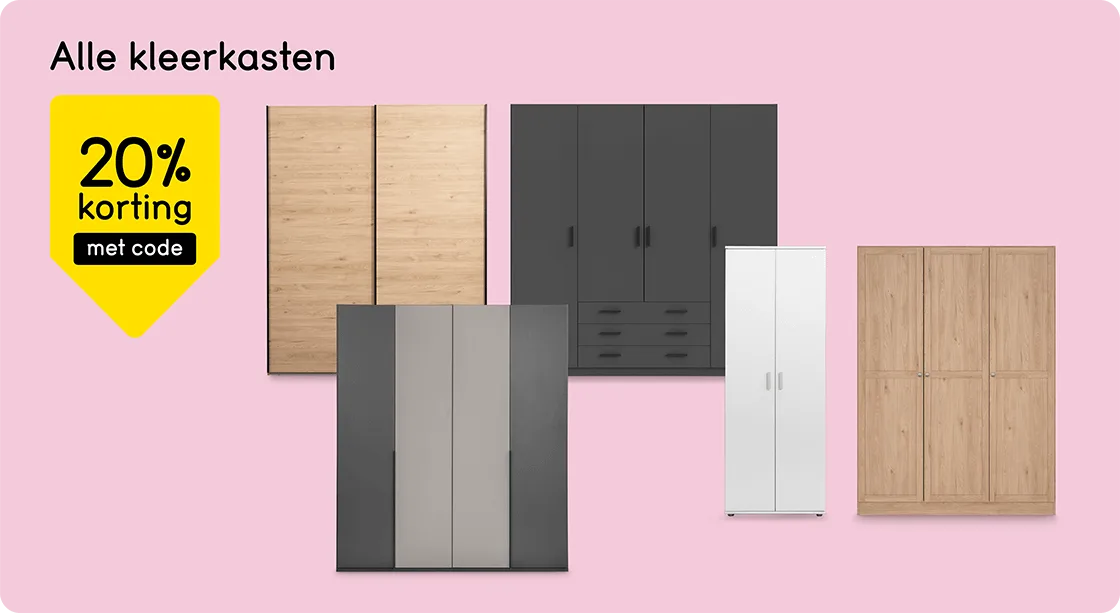 Alle kleerkasten 25% korting met code