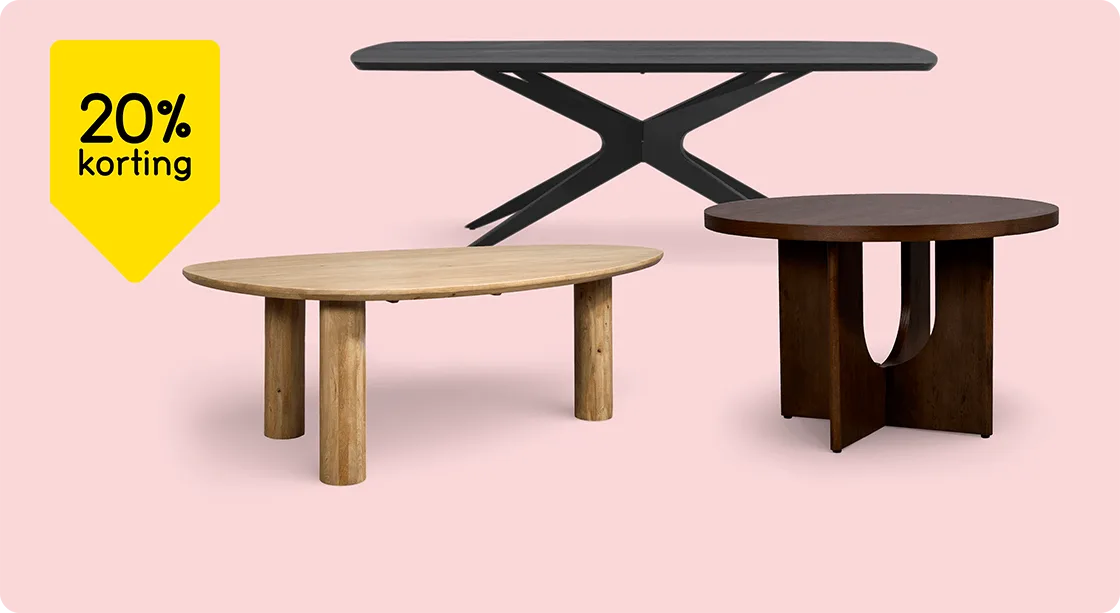 Alle eettafels 20% korting