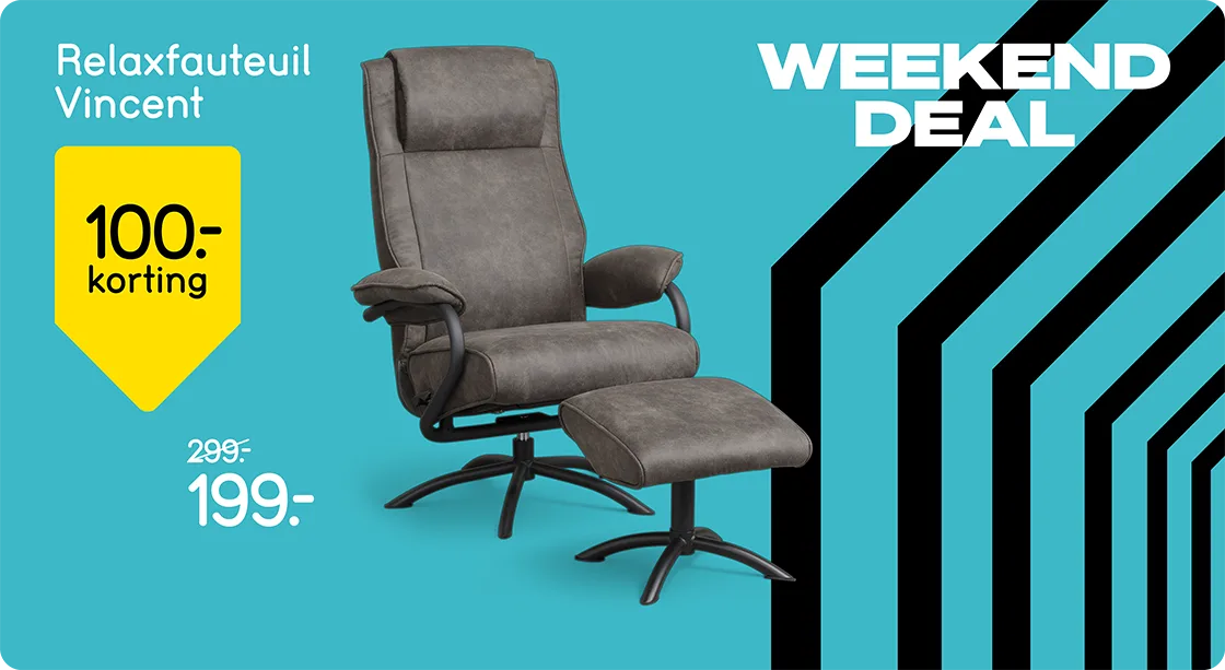 Weekenddeal - Fauteuil Vincent van 299 voor 199