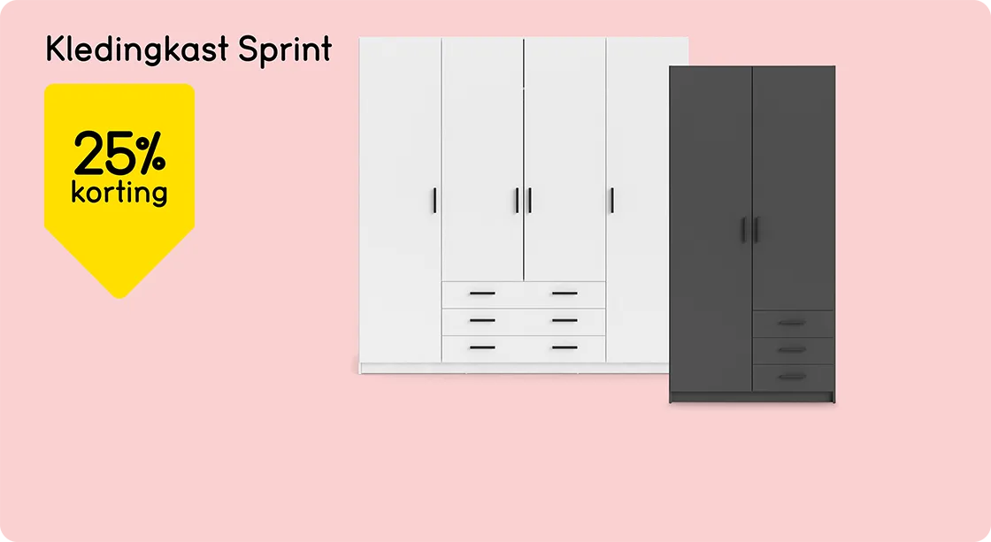 Kledingkast Sprint 25% korting