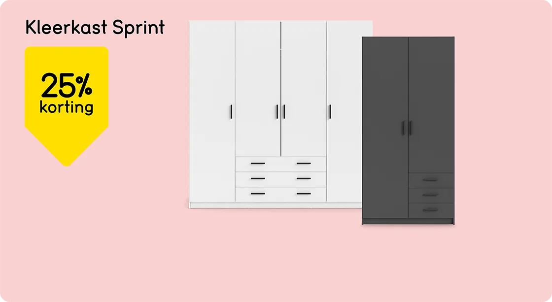 Kleerkast Sprint 25% korting