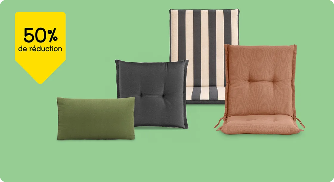 Tous les coussins de jardin 50% de réduction