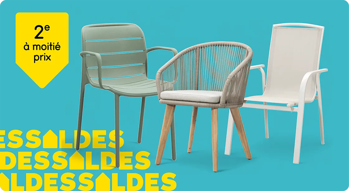 De très nombreuses chaises de jardin 2e à moitié prix