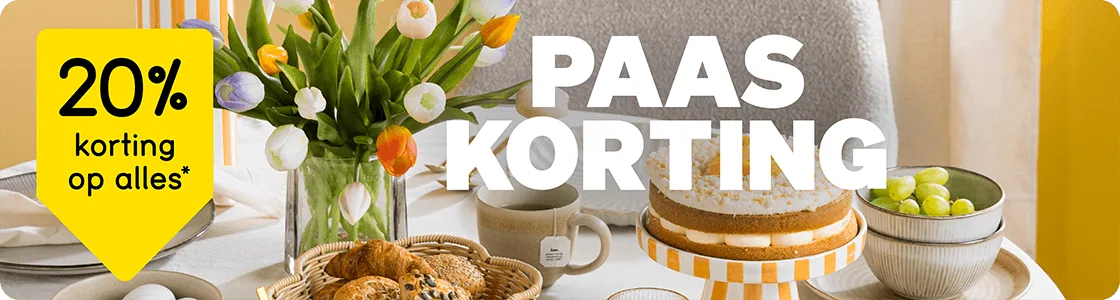 Paaskorting: 20% kassakorting op alles