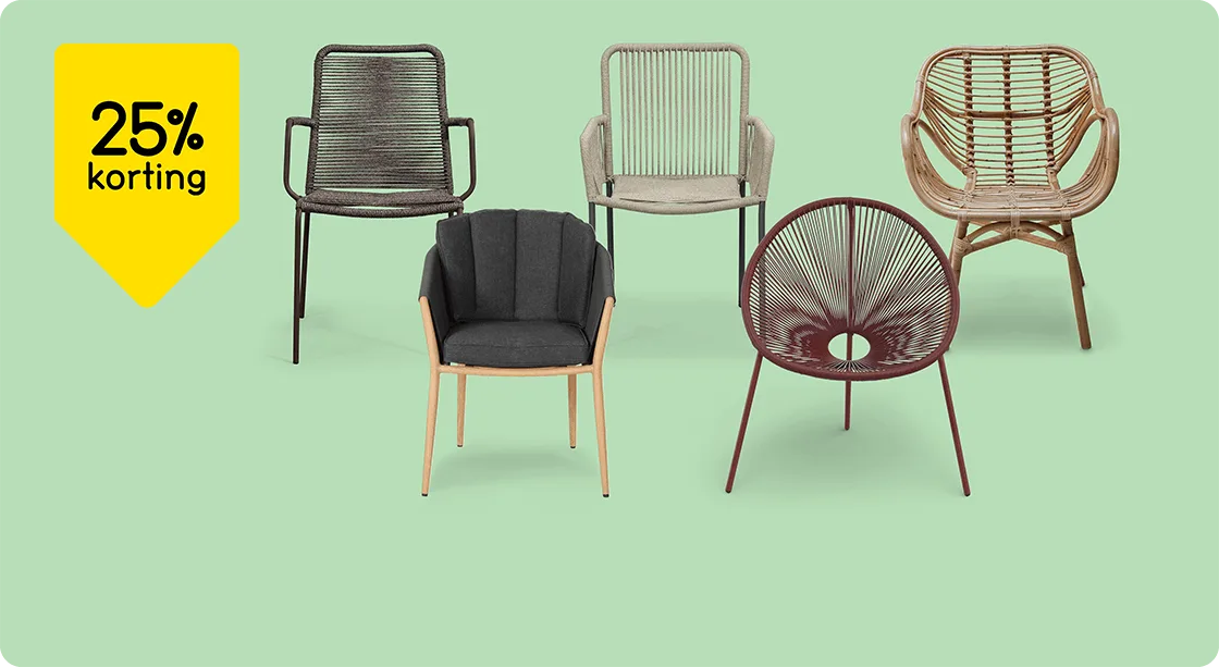 Alle tuinstoelen 25% korting