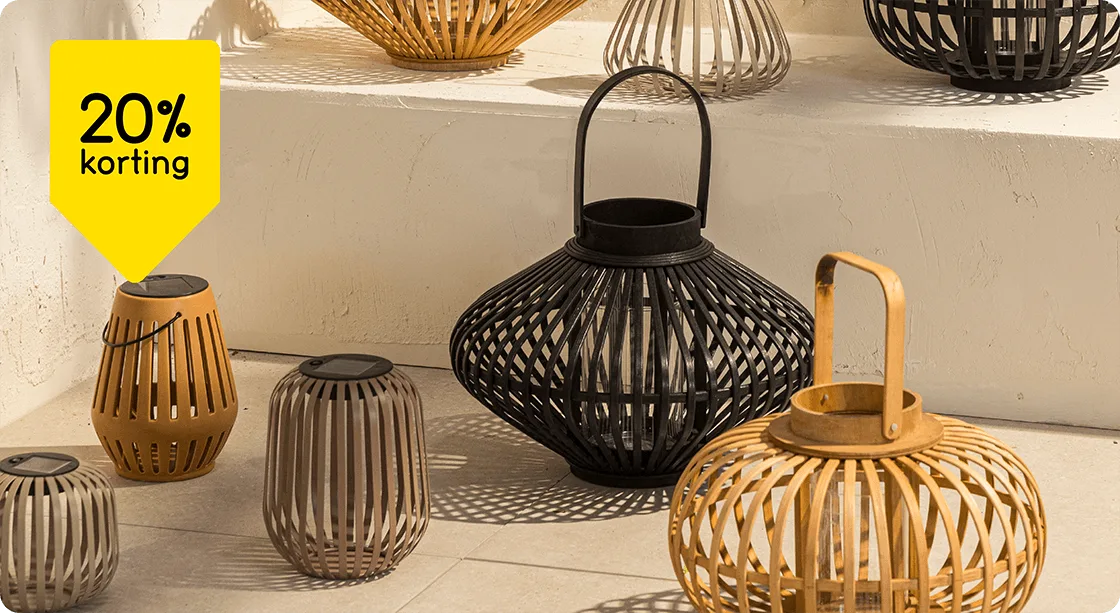 Alle (LED)lantaarns 20% korting