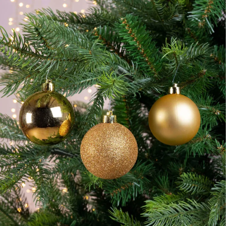 Decoris Kerstballen - 30 stuks - goudkleurig - 6 cm - mix