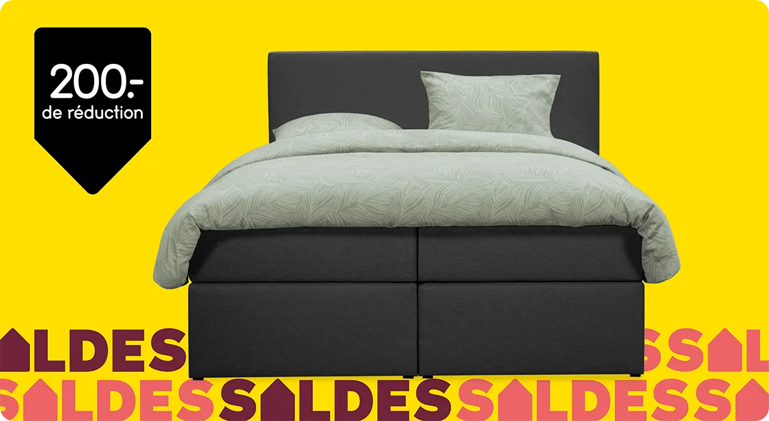 Tous les lits tapissiers Orebro 200,- de réduction