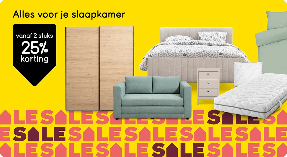 Alles voor je slaapkamer 25% korting vanaf 2 stuks 