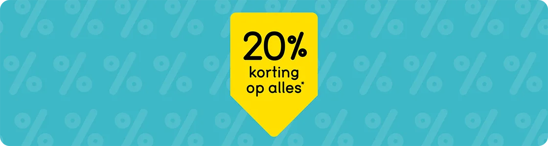 20% korting op alles