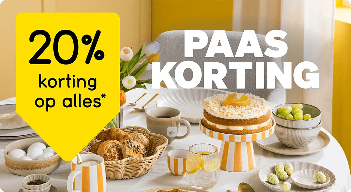 Paaskorting: 20% korting op alles