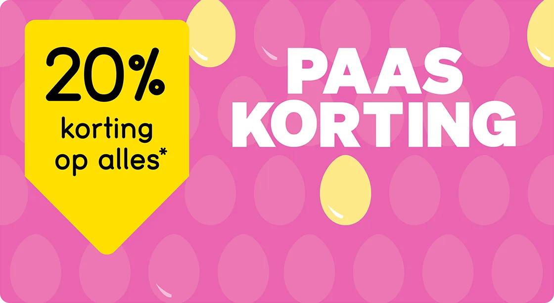 Paaskorting: 20% korting op alles