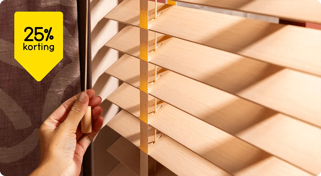 Alle Fenstr jaloezieën 25% korting