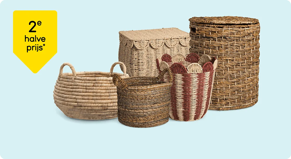 Alle decoratieve opbergers 2e halve prijs*