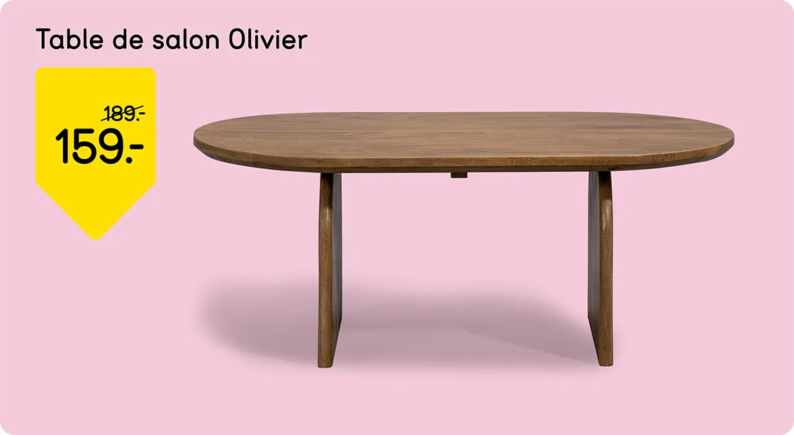 Table de salon Olivier de 189,- pour 159,-