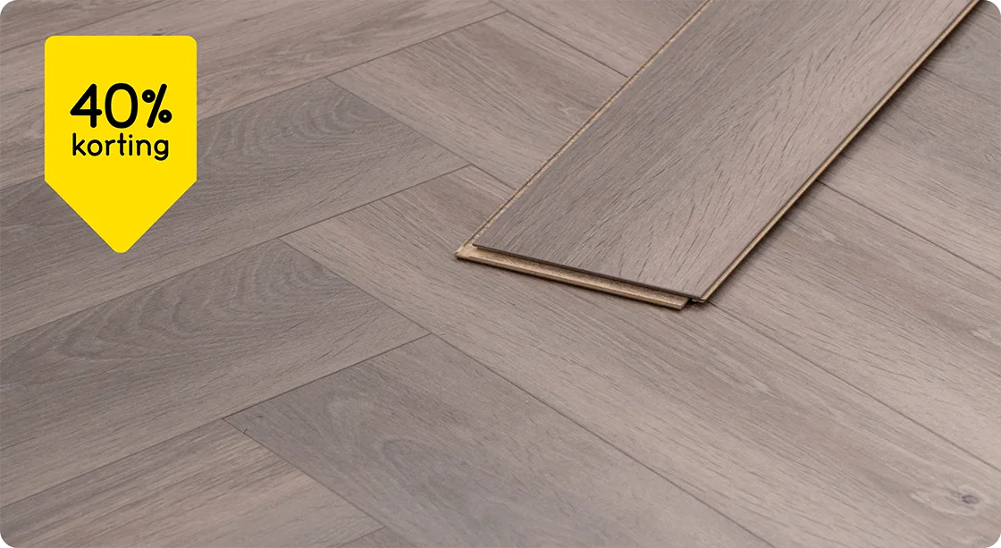 Laminaat Herringbone 40% korting