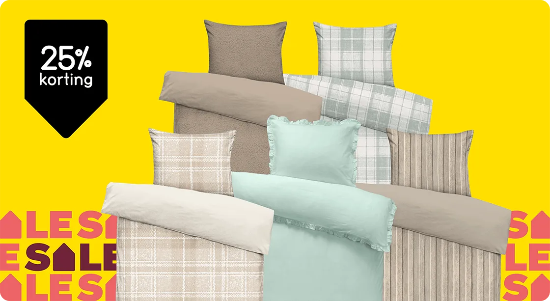 Alle dekbedovertrekken 25% korting