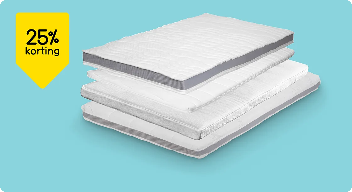 Alle topmatrassen 25% korting