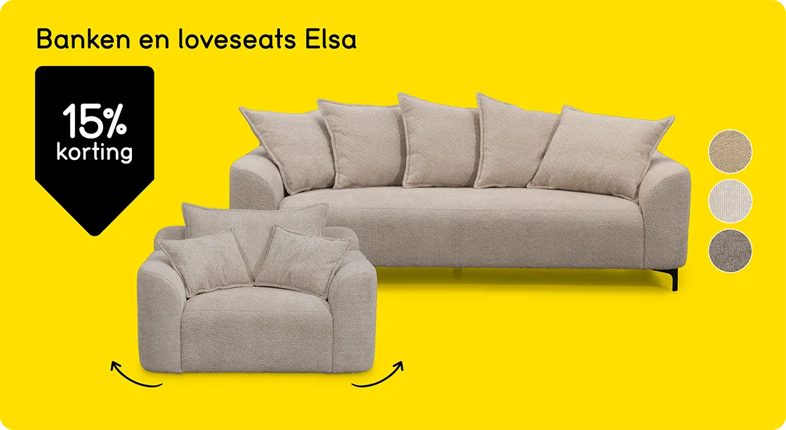 Banken en loveseats Elsa 15% korting