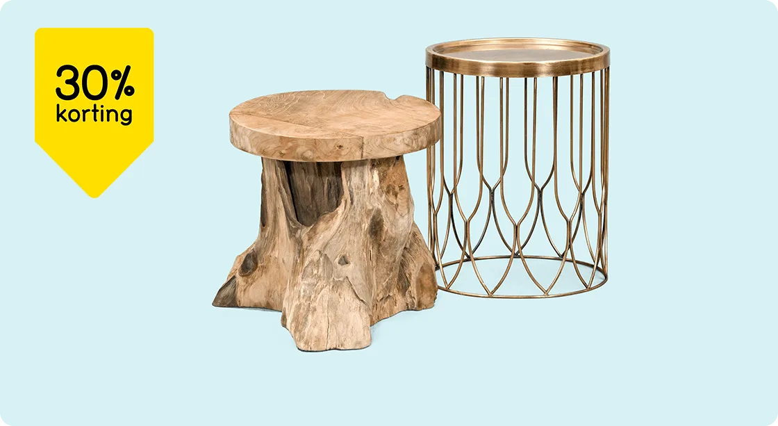 Bijzettafels Borneo en Verdi 30% korting