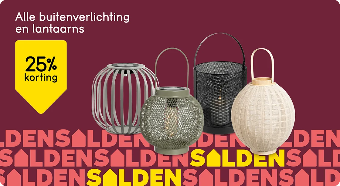 Alle buitenverlichting en lantaarns 25% korting*