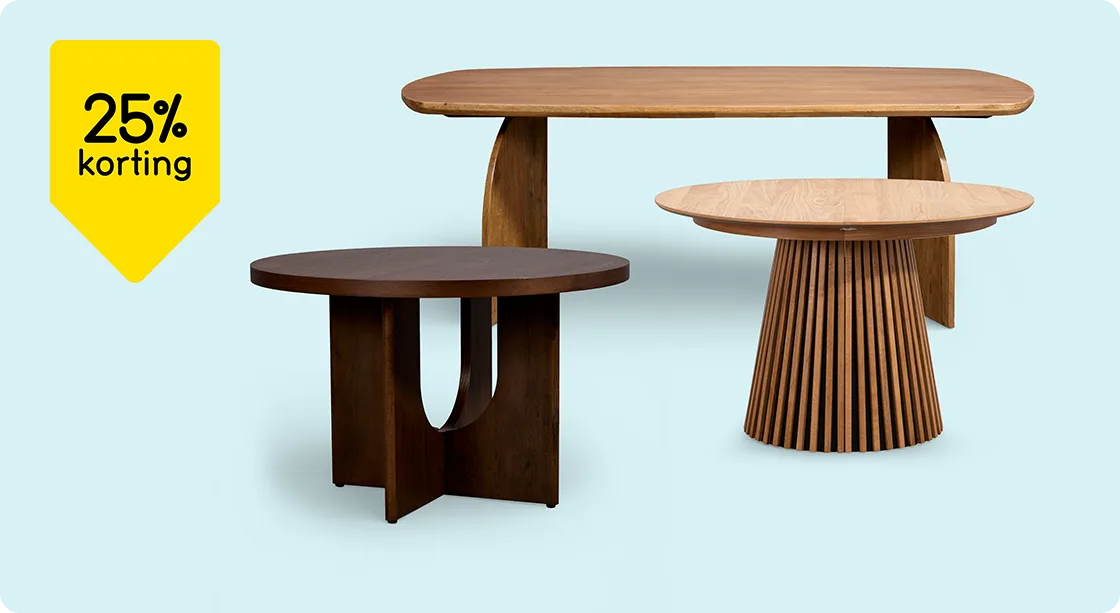 Alle eettafels 25% korting