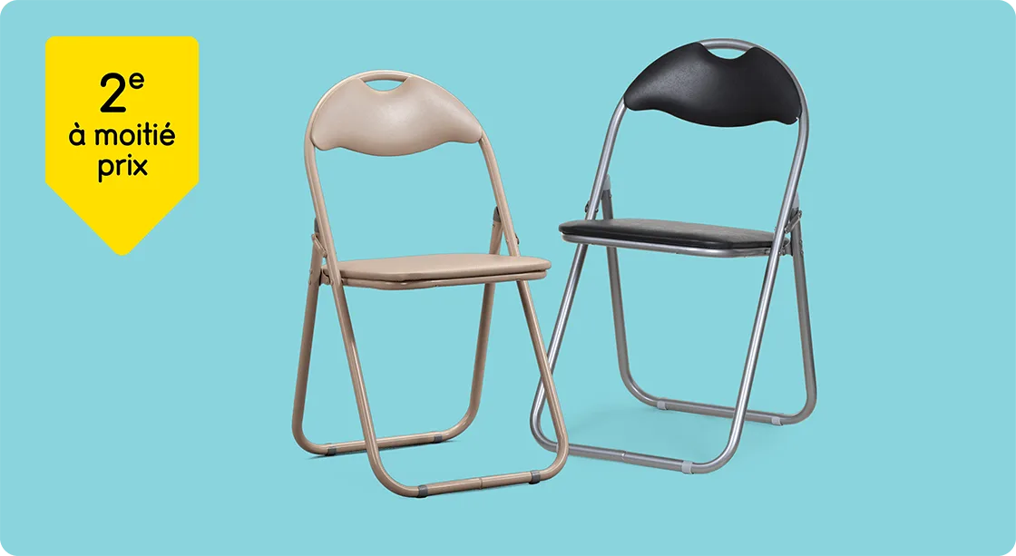 Chaise pliante Meppel 2e à moitié prix