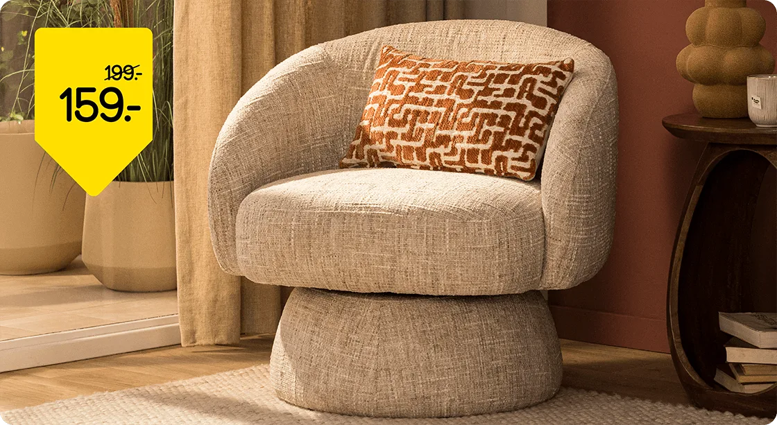 Draaifauteuil Donna van 199,- voor 159,-