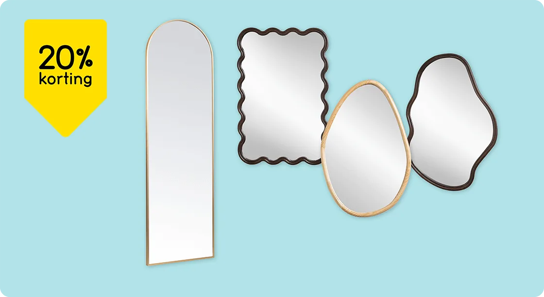 Alle spiegels 20% korting
