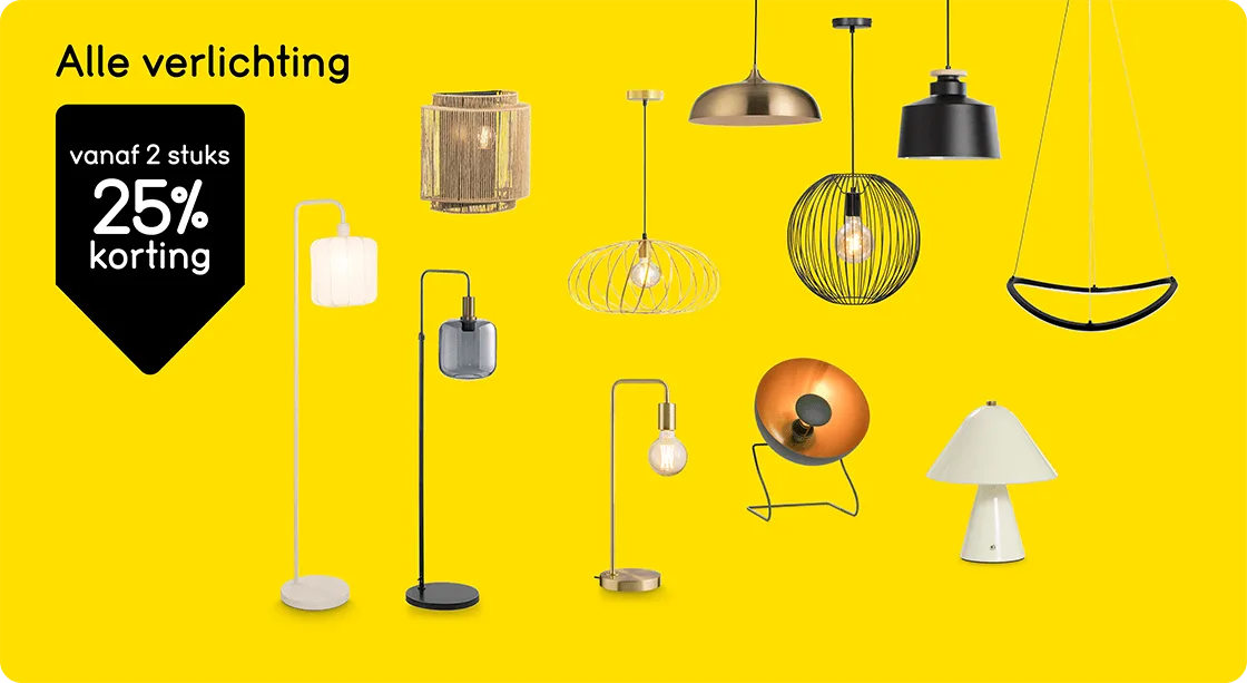 Alle verlichting vanaf 2 stuks 25% korting