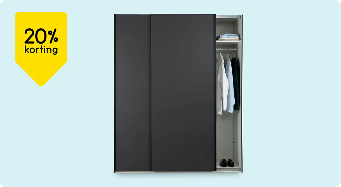 Schuifdeurkast Bergamo 20% korting