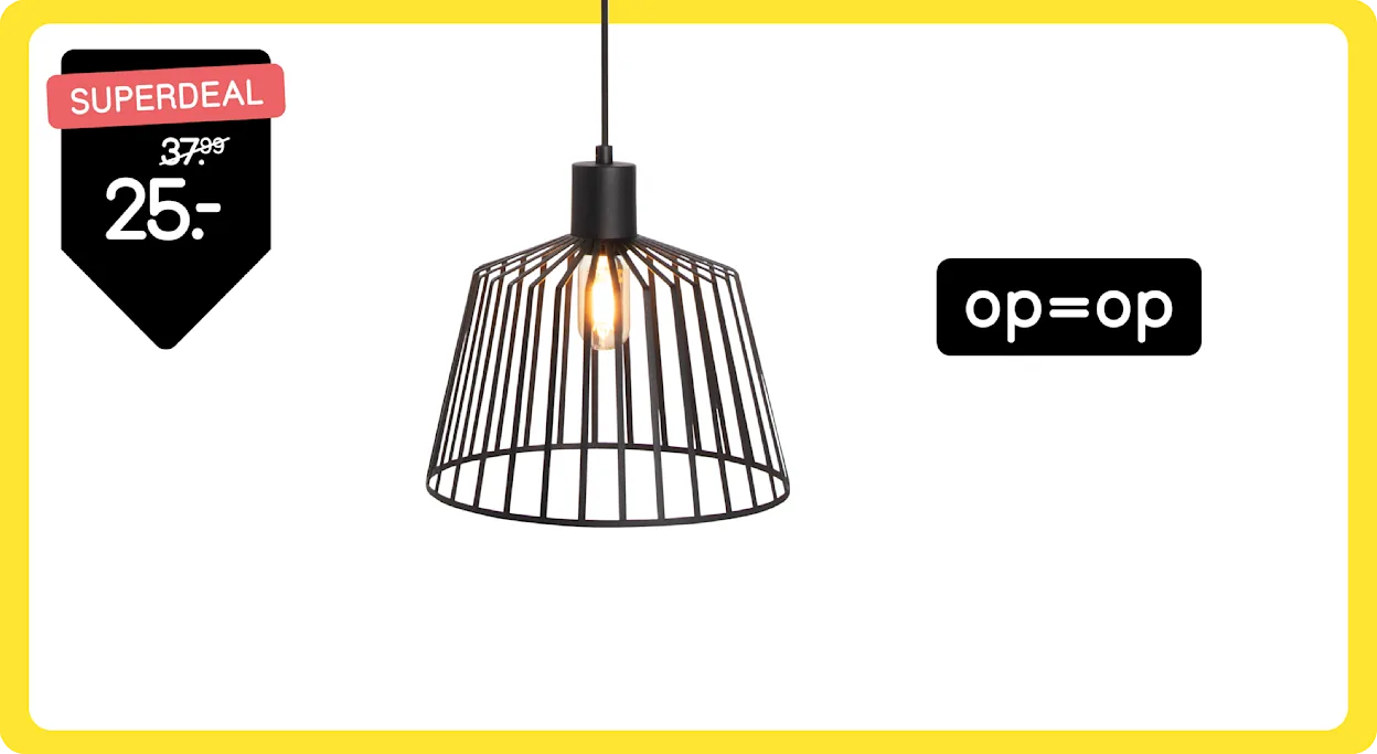 Superdeal - hanglamp Fynn van 37,99 voor 25,-