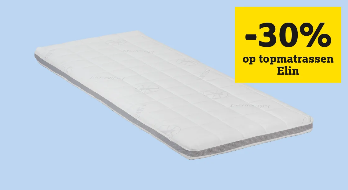 30% korting op topmatras Elin comfortschuim