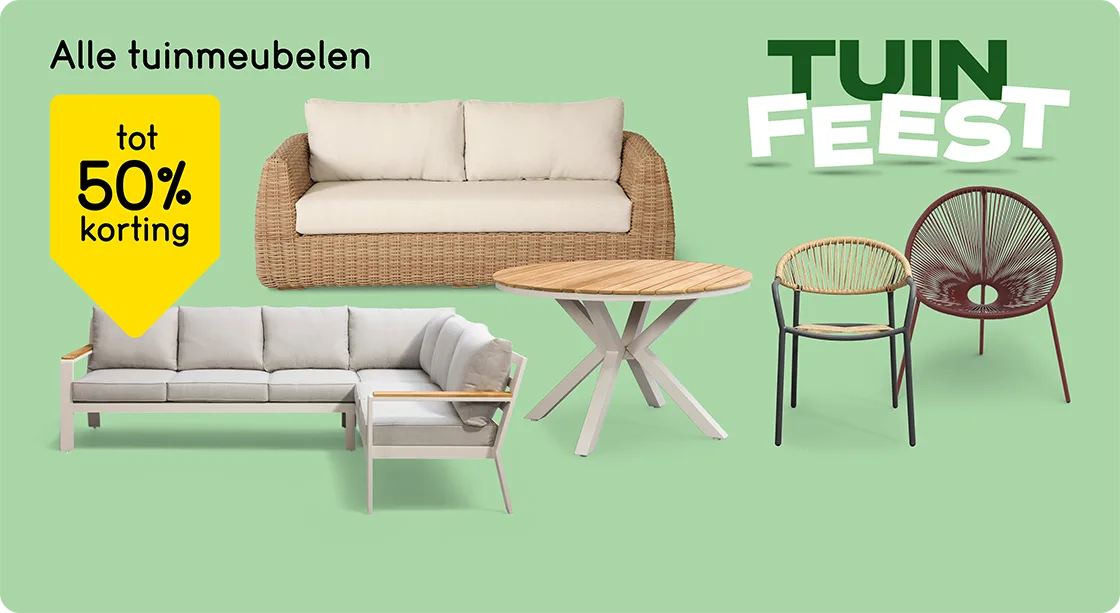 Alle tuinmeubelen tot 50% korting