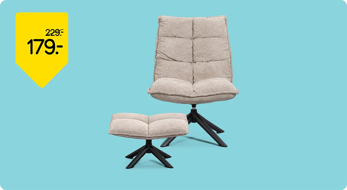 Fauteuil Clayton van 229,- voor 179,-