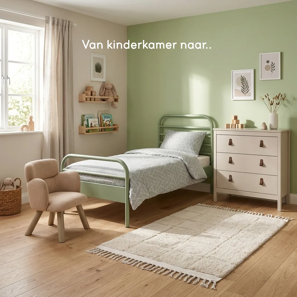 AI beeld kinderkamer met tekst